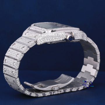 Fully iced custom arabic dial hip hop rappers style diamond iced out mens watch Gurukrupa-Gems