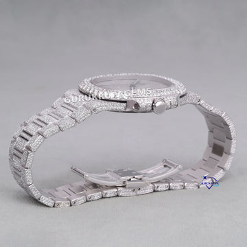 Fully iced out pass diamond tester branded diamond watch vvs clarity for men Gurukrupa-Gems