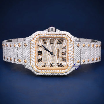Fully iced out two tone buss down diamond watch Gurukrupa-Gems