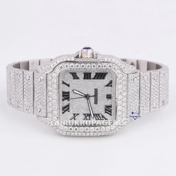 Fully white roman dials branded hiphop iced out watch for men Gurukrupa-Gems