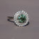 Green treated 14 kt lab grown solitaire diamond ring for women with VVS clarity diamonds Gurukrupa-Gems