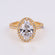 Halo set oval cut lab diamonds solitaire ring in 14 kt yellow gold vvs clarity diamonds Gurukrupa-Gems