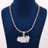 Hand Made Diamond Pendant With Chain Jewelry In 14KT White Gold Gurukrupa-Gems