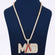 Custom Money Bag Design Letter Pendant with Fully Iced Out Two Tone Cuban Link Chain Necklace Gurukrupa-Gems