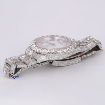 High quality hip hop Moissanite diamond watch made in stainless steel for vvs clarity Gurukrupa-Gems