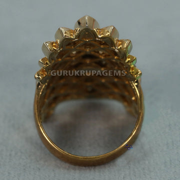 Hip Hop 14KT Yellow Gold Expensive Hip Hop Diamond Ring For Party Wear Luxury Diamond Ring - Gurukrupa-Gems