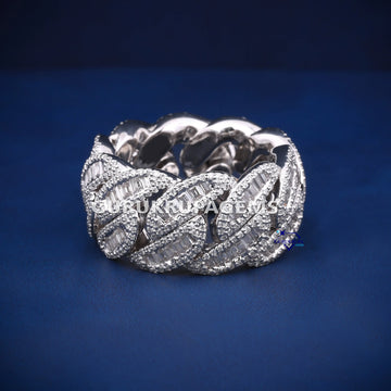 Hip Hop Best Selling Baguette & Round Cut Diamond Band For Men Gurukrupa-Gems