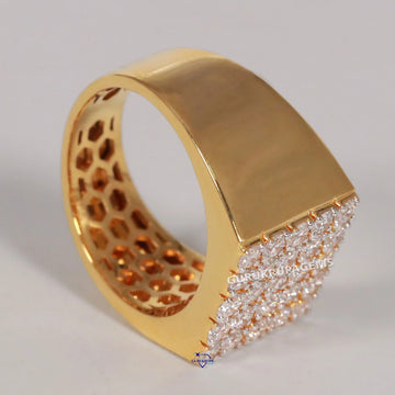 Hip Hop Custom Made Diamond Ring For Hip Hop Lover Men's Diamond Ring Round Cut Lab Diamond Ring Gurukrupa-Gems