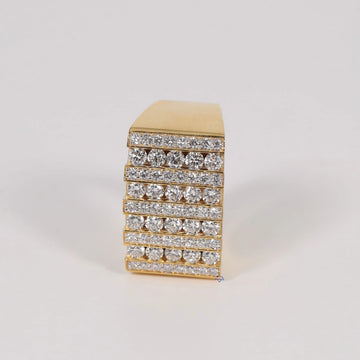 Hip Hop Custom Made Diamond Ring For mens crafted in 14 kt white gold with enhanced vvs clarity