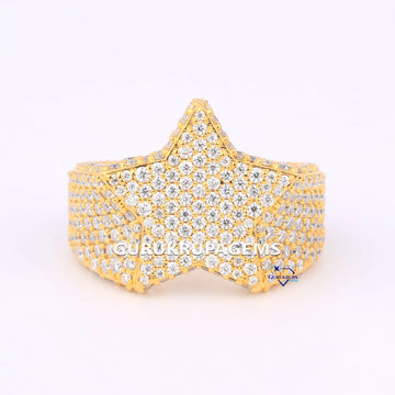 Hip Hop Diamond Ring Round Cut luxury mens women hip hop culture fashion accessory Gurukrupa-Gems