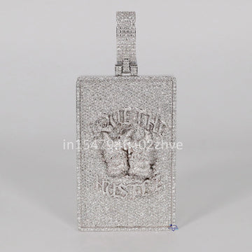 Hip Hop Round Cut 14 kt Lab Grown Diamond Pendant meticulously for men with VVS clarity