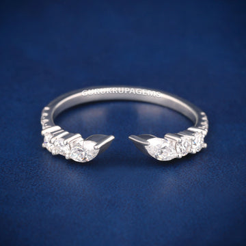 Hip hop diamond band with princess cuts Gurukrupa-Gems
