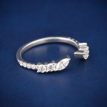 Hip hop diamond band with princess cuts Gurukrupa-Gems