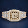 Hip hop iced out 41 mm mens yellow and white roman dial watch Gurukrupa-Gems