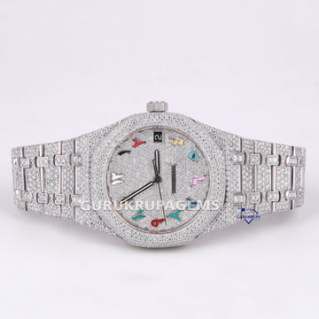 Hip hop lab grown diamond studded watch crafted in stainless steel with vvs clarity diamonds Gurukrupa-Gems