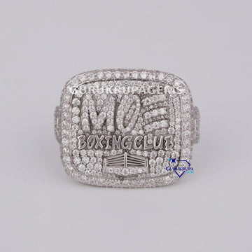 Hip hop ring for classy look fully customized made in 14 kt gold moissnaite diamonds Gurukrupa-Gems