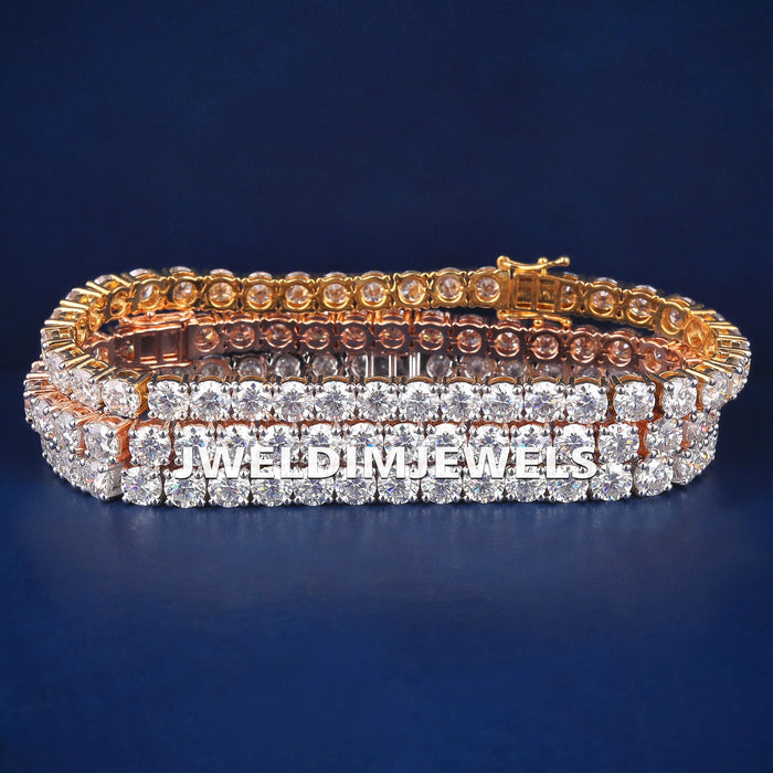5mm Three-Tone Iced-Out Tennis Bracelet