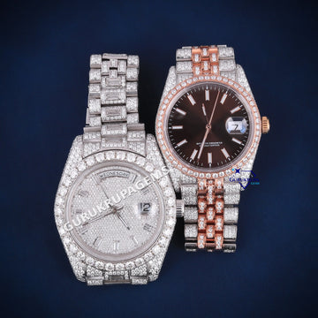 His and hers customized hip hop diamond watch this valentine Gurukrupa-Gems