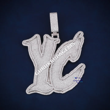 Iced out Custom letter hip hop 3 inch diamond pendant Gurukrupa-Gems