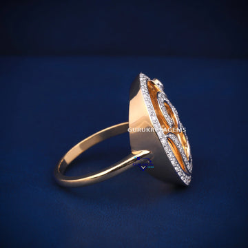 Indian holy chanting inspired diamond ring Gurukrupa-Gems