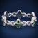 Infinity style green gemstone diamond clover bracelet Gurukrupa-Gems