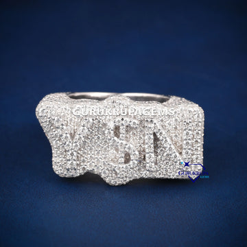 Initial letter hiphop vvs diamond ring Gurukrupa-Gems