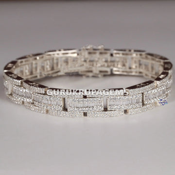 Introducing an attractive bracelet with round and baguette labgrown diamonds, perfect for adding sparkle to any outfit Gurukrupa-Gems