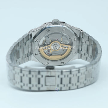 Introducing an eye catching stainless steel hip hop watch timepiece adorned with labgrown diamonds sure to capture the admiration of all Gurukrupa-Gems