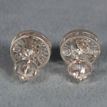 Lab Created Tapered Baguette Diamond With 14 KT White Gold Earring For women with vvs clarity diamonds