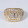 Luxurious lab grown diamond hip hop ring crafted for custom alphabets in 14 kt yellow and white gold Gurukrupa-Gems