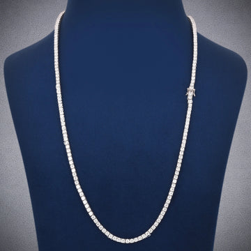 Luxury Custom 24 inch 4.5 mm Tennis Necklace Iced Out with Gold Plating for Men and Women Gurukrupa-Gems