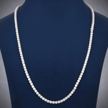 18 Inch 4mm Tennis Diamond Chain Necklace White Gold Iced Out New Chains Collection Gurukrupa-Gems