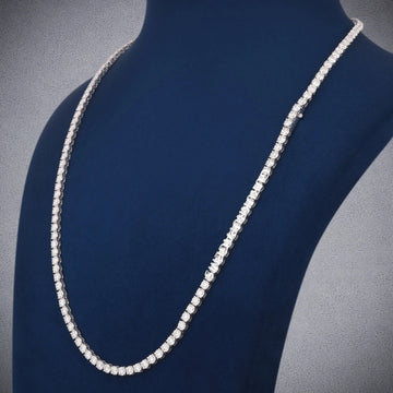 18 Inch 4mm Tennis Diamond Chain Necklace White Gold Iced Out New Chains Collection Gurukrupa-Gems
