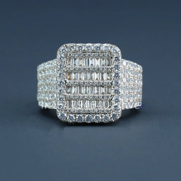 Luxury collection of Hip Hop Diamond Ring Iced Out For Men's in 14 kt white gold lab grown diamond