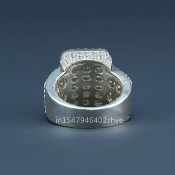 Luxury collection of Hip Hop Diamond Ring Iced Out For Men's in 14 kt white gold lab grown diamond