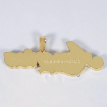 Magnificent mens hip hop diamond pendant fashioned in 14 kt yellow gold for men or women Gurukrupa-Gems
