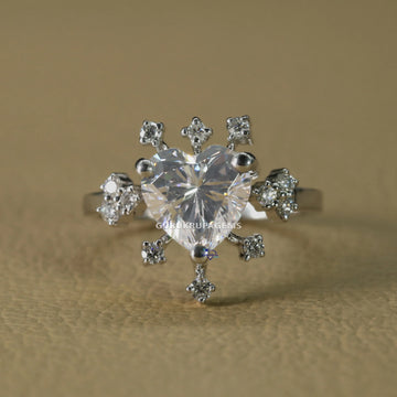 Make a statement with our exquisite heart and round cut diamond ring Gurukrupa-Gems