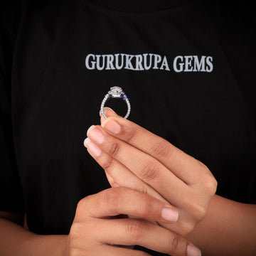 Marquise and Round Cut Wedding Diamond Ring with VVS Clarity Gurukrupa-Gems