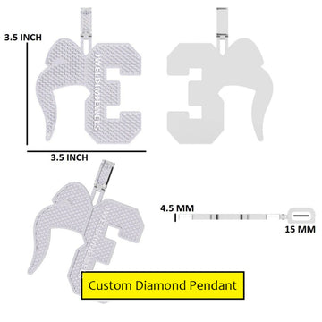 Men Women Custom Iced Out Big Baguette Letter Chain Pendant with 16mm Cuban Link Necklace VVS Diamond Personalized Jewelry Gurukrupa-Gems