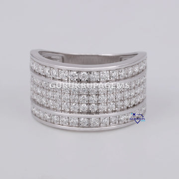 Men women hip hop lab diamond 14kt diamond ring with vvs clarity elegant on its peak Gurukrupa-Gems