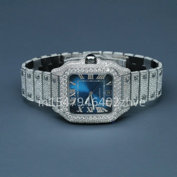 Men's hip hop moissanite handcrafted watch with swiss movement for trendy male accessory-Gurukrupa-Gems