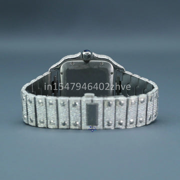 Men's hip hop moissanite handcrafted watch with swiss movement for trendy male accessory-Gurukrupa-Gems