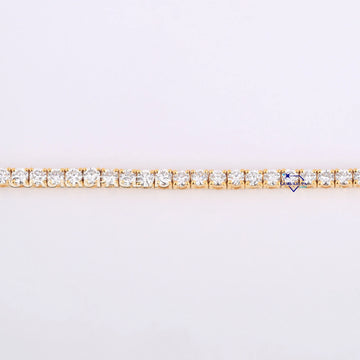Minimal designer tennis bracelet for women 14 kt yellow gold lab grown diamonds Gurukrupa-Gems