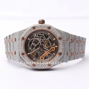 New arrival branded moissanite watch with vvs clarity diamonds mechanical watch for men Gurukrupa-Gems