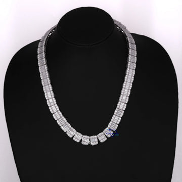 Newly launched 18 inch 12 mm hip hop illusion chain crafted in baguette and round cut lab grown diamonds with vvs clarity Gurukrupa-Gems