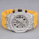 Pass diamond tester hip hop yellow strap half iced out watch Gurukrupa-Gems