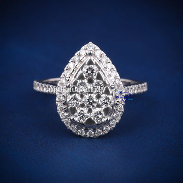 Pear shape wedding engagement diamond ring Gurukrupa-Gems