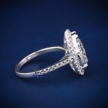 Pear shape wedding engagement diamond ring Gurukrupa-Gems