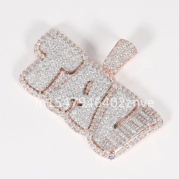 Personalized 14kt white and rose gold pendant embellished with lab-grown diamonds tailored to reflect your unique style