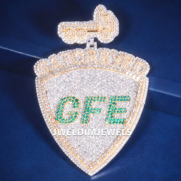 Personalized Hip Hop Iced Out Custom Logo Lab Pendant Jweldim Jewels